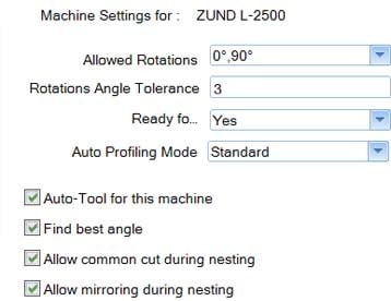 Nesting settings