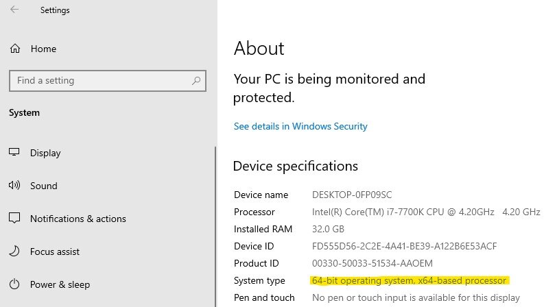 How to check if your windows is 64-bit